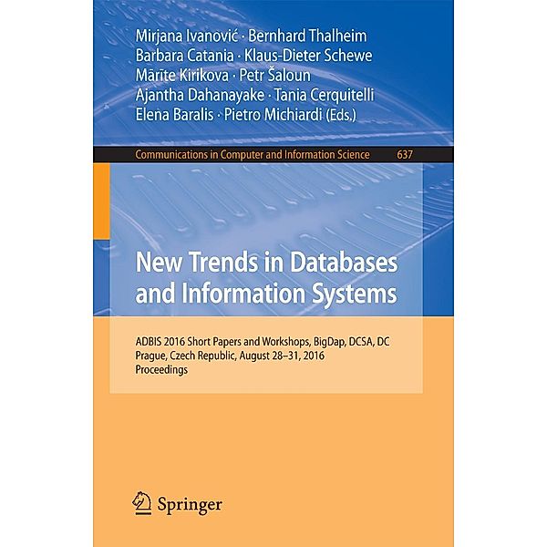 New Trends in Databases and Information Systems / Communications in Computer and Information Science Bd.637