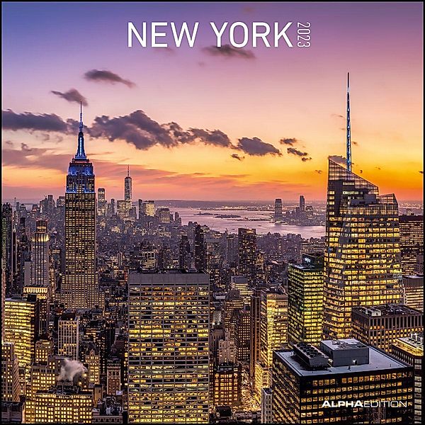 New York 2023 - Broschürenkalender 30x30 cm (30x60 geöffnet) - Kalender mit Platz für Notizen - Bildkalender - Wandplane