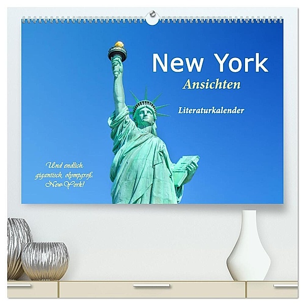 New York Ansichten - Literaturkalender (hochwertiger Premium Wandkalender 2024 DIN A2 quer), Kunstdruck in Hochglanz, 4arts