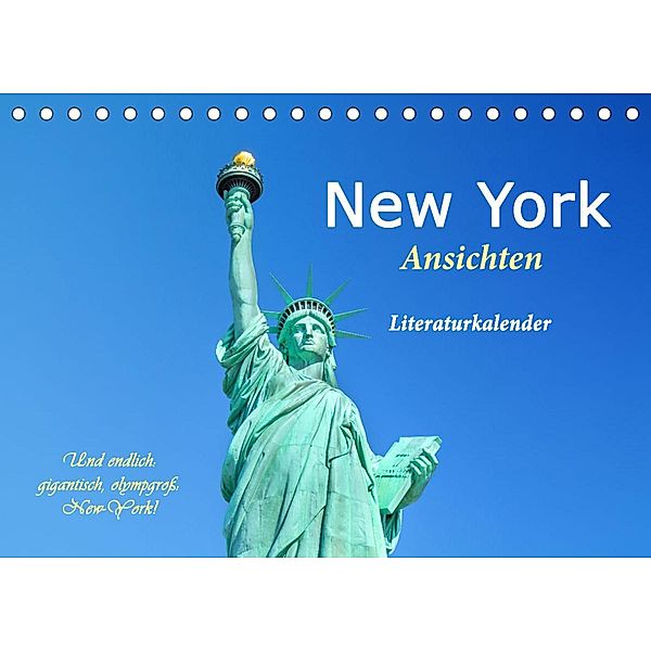 New York Ansichten - Literaturkalender (Tischkalender 2023 DIN A5 quer), 4arts