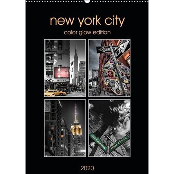 New York City - Color Glow Edition (Wandkalender 2020 DIN A2 hoch), Kurt Krause