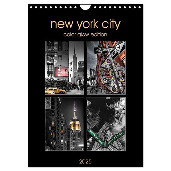 New York City - Color Glow Edition (Wandkalender 2025 DIN A4 hoch), CALVENDO Monatskalender, Calvendo, Kurt Krause
