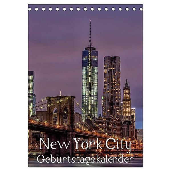 New York City Geburtstagskalender (Tischkalender 2024 DIN A5 hoch), CALVENDO Monatskalender, Thomas Klinder