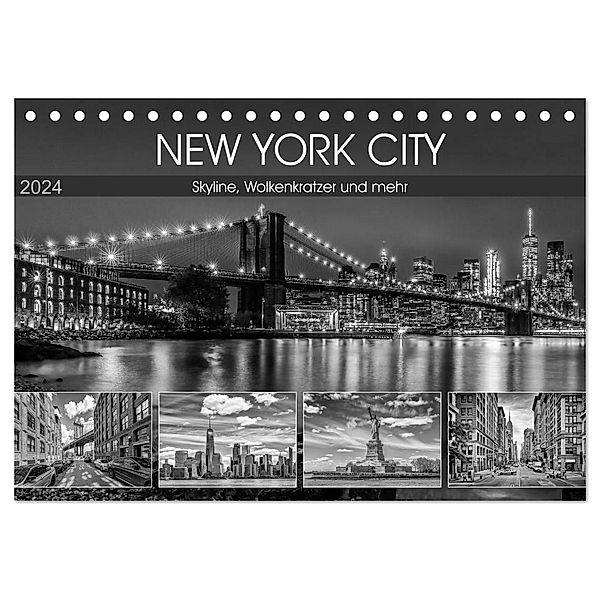 NEW YORK CITY Skyline, Wolkenkratzer und mehr (Tischkalender 2024 DIN A5 quer), CALVENDO Monatskalender, Melanie Viola