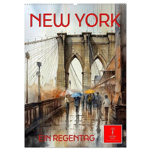 New York - ein Regentag (Wandkalender 2024 DIN A2 hoch), CALVENDO Monatskalender, Peter Roder