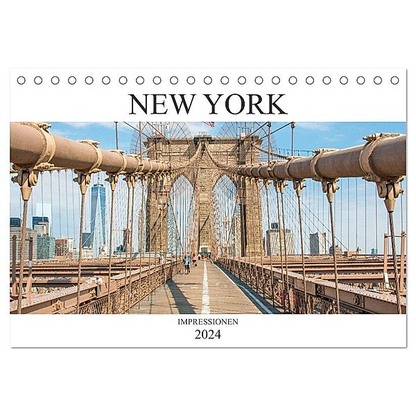 New York - Impressionen (Tischkalender 2024 DIN A5 quer), CALVENDO Monatskalender, pixs:sell