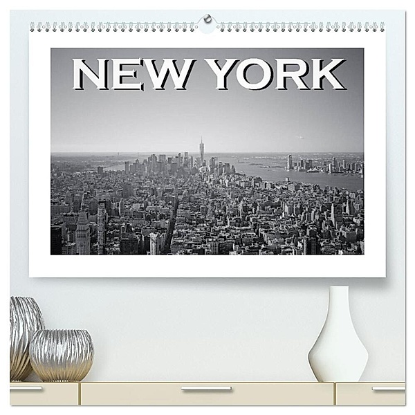 New York in schwarz weiss (hochwertiger Premium Wandkalender 2024 DIN A2 quer), Kunstdruck in Hochglanz, Robert Styppa