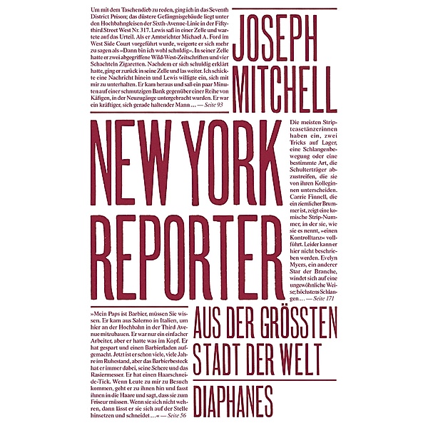 New York Reporter / Literatur, Joseph Mitchell
