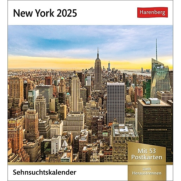 New York Sehnsuchtskalender 2025 - Wochenkalender mit 53 Postkarten