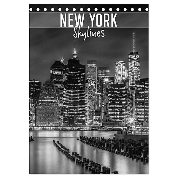 NEW YORK Skylines (Tischkalender 2024 DIN A5 hoch), CALVENDO Monatskalender, Melanie Viola