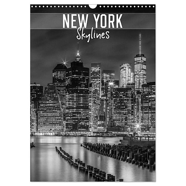 NEW YORK Skylines (Wandkalender 2024 DIN A3 hoch), CALVENDO Monatskalender, Melanie Viola