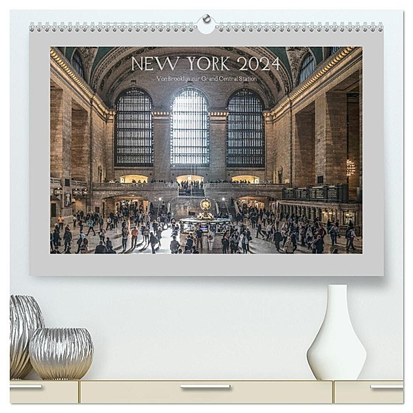 New York - Von Brooklyn zur Grand Central Station (hochwertiger Premium Wandkalender 2024 DIN A2 quer), Kunstdruck in Hochglanz, Michael Ermel