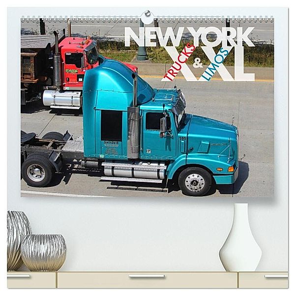 NEW YORK XXL Trucks and Limos (hochwertiger Premium Wandkalender 2024 DIN A2 quer), Kunstdruck in Hochglanz, Wilfried Oelschläger