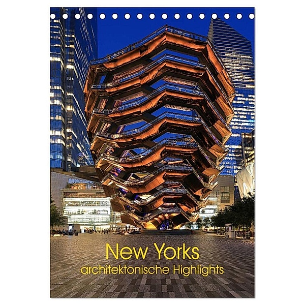 New Yorks architektonische Highlights (Tischkalender 2024 DIN A5 hoch), CALVENDO Monatskalender, Gro