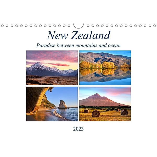 New Zealand - Paradise between mountains and ocean (Wall Calendar 2023 DIN A4 Landscape), Sandra Schaenzer