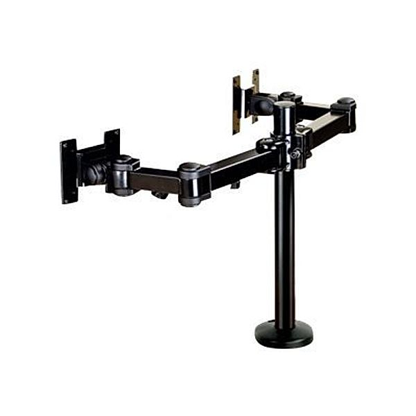 NEWSTAR FPMA-D960DG Desk Mount Grommet 2xFlatscreen 25,4-68cm 10-27Zoll VESA 75x75/100x100mm 12kg pivot kipp-dreh-schwenkbar schwarz