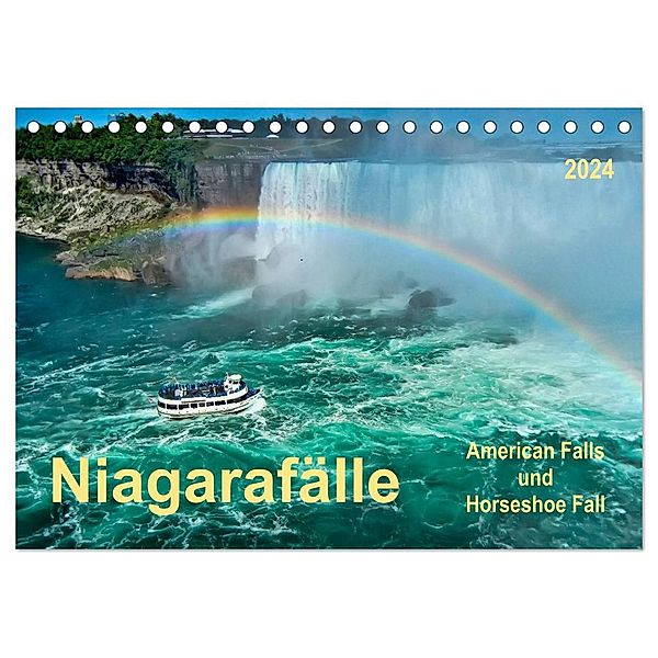 Niagarafälle - American Falls und Horseshoe Fall (Tischkalender 2024 DIN A5 quer), CALVENDO Monatskalender, Peter Roder