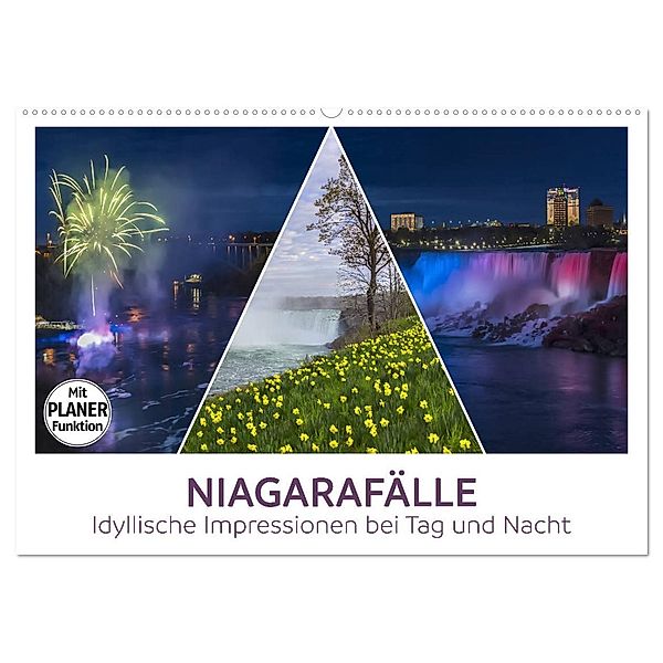 NIAGARAFÄLLE Idyllische Impressionen bei Tag und Nacht (Wandkalender 2025 DIN A2 quer), CALVENDO Monatskalender, Calvendo, Melanie Viola