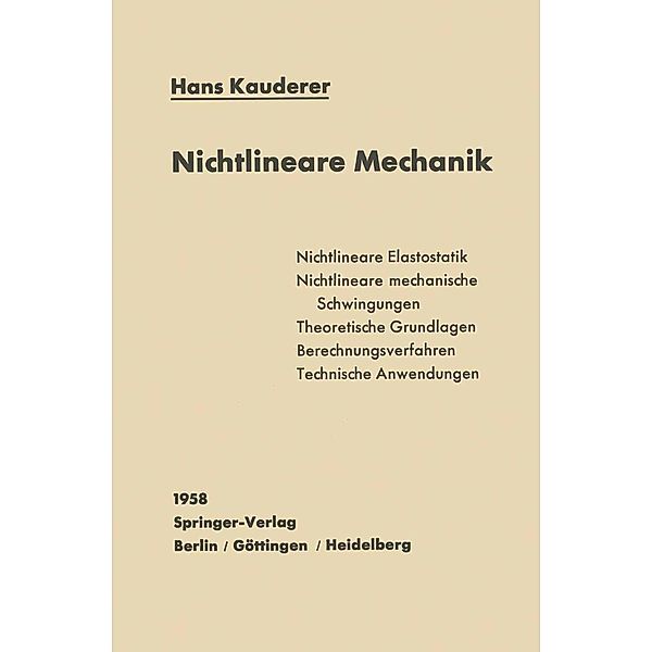 Nichtlineare Mechanik, H. Kauderer