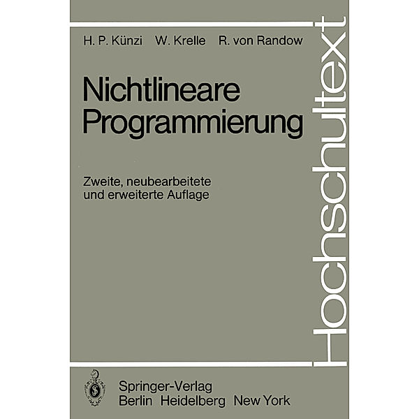 Nichtlineare Programmierung, H. P. Künzi, W. Krelle, R. von Randow