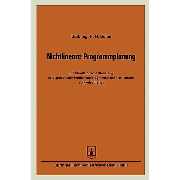 Nichtlineare Programmplanung, Hans-Hermann Böhm