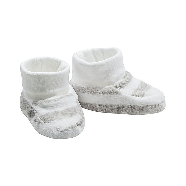 Steiff Nicki-Babyschuhe BASIC - BLOCKSTREIFEN in grau melange