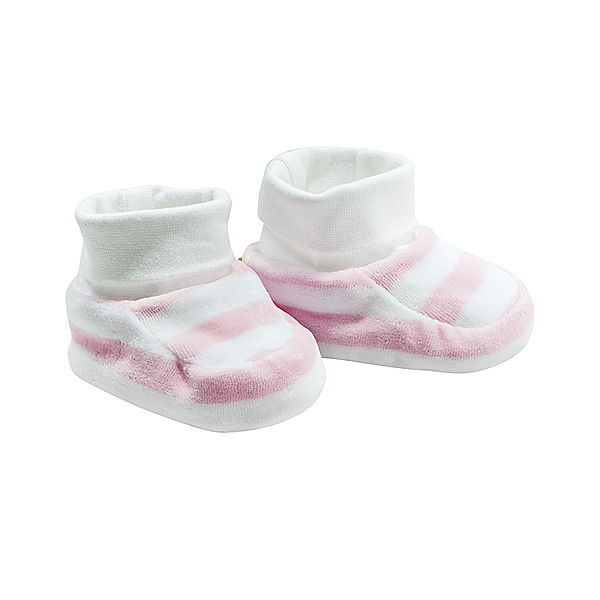 Steiff Nicki-Babyschuhe BASIC - BLOCKSTREIFEN in rosa