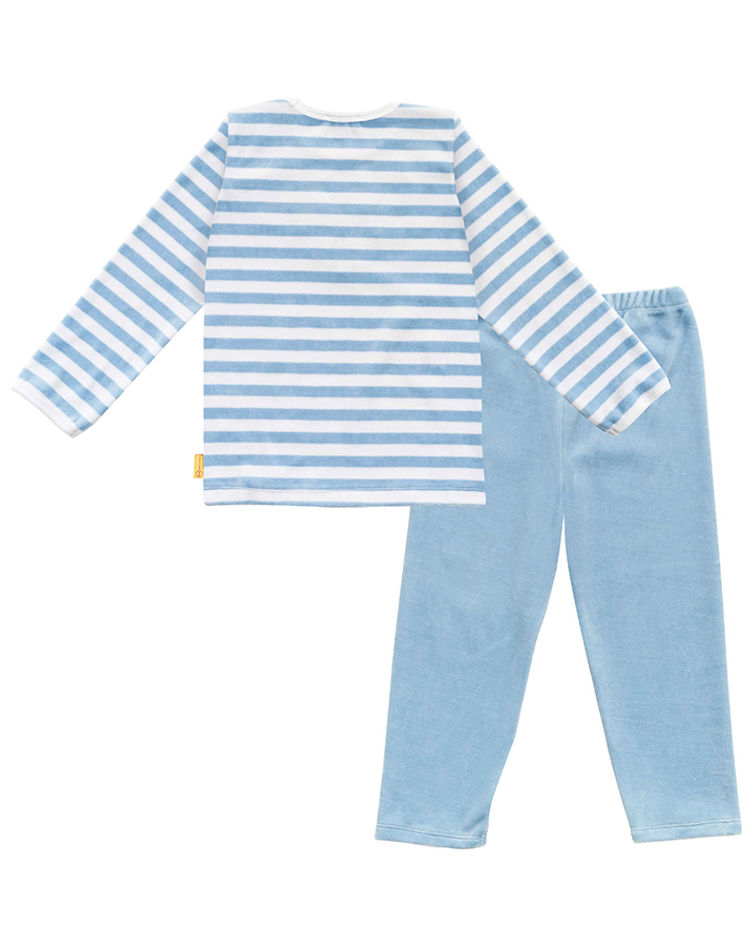 Nicki-Schlafanzug BASIC gestreift 2-teilig in blau weiß | Weltbild.de