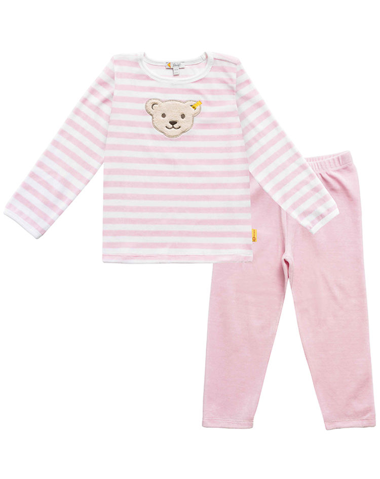 Nicki-Schlafanzug BASIC gestreift 2-teilig in rosa weiß kaufen