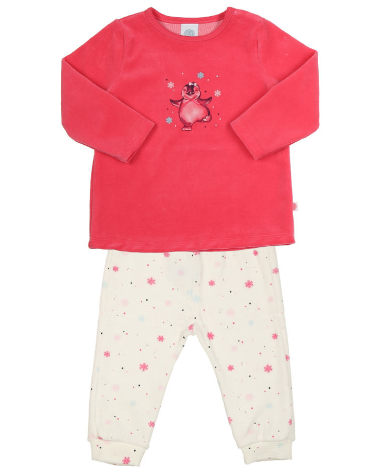 Nicki-Schlafanzug HAPPY PENGUIN in pink weiss kaufen