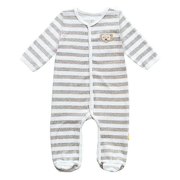 Steiff Nicki-Strampler BASIC – KLEINER TEDDY in grau melange