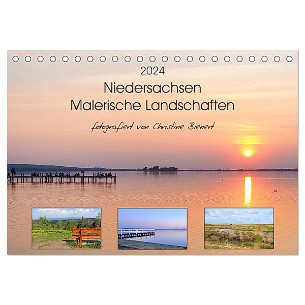 Niedersachsen - Malerische Landschaften (Tischkalender 2024 DIN A5 quer), CALVENDO Monatskalender, Christine Bienert