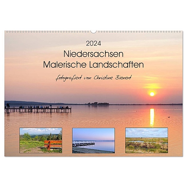 Niedersachsen - Malerische Landschaften (Wandkalender 2024 DIN A2 quer), CALVENDO Monatskalender, Christine Bienert