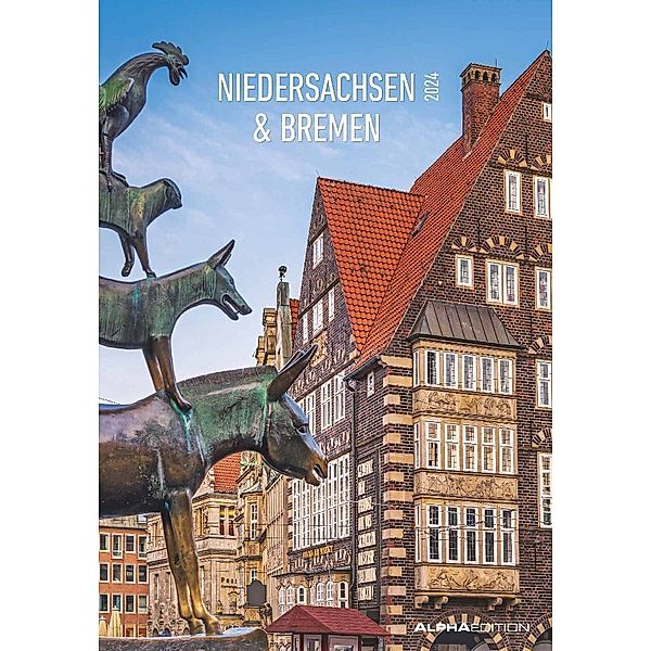 Niedersachsen und Bremen 2024 - Bild-Kalender 23,7x34 cm - Regional-Kalender - Wandkalender - mit Platz für Notizen - Alpha Edition