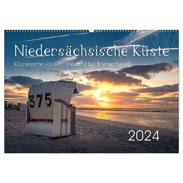 Niedersächsische Küste - Küstenorte von Ostfriesland bis Bremerhaven (Wandkalender 2024 DIN A2 quer), CALVENDO Monatskalender, Rainer Ganske
