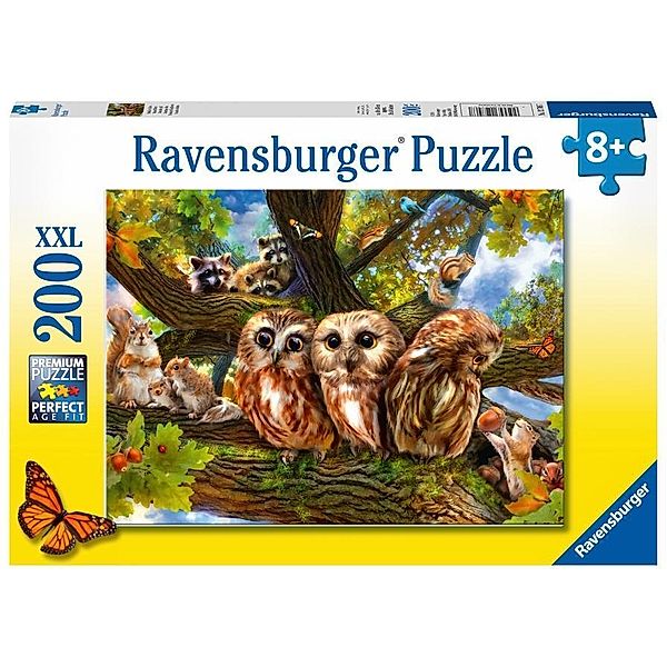 Niedliche Eulen. Puzzle 200 Teile XXL