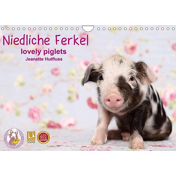 Niedliche Ferkel lovely piglets 2023 (Wandkalender 2023 DIN A4 quer), Jeanette Hutfluss