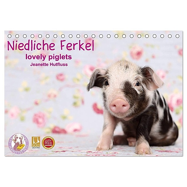 Niedliche Ferkel lovely piglets 2024 (Tischkalender 2024 DIN A5 quer), CALVENDO Monatskalender, Jeanette Hutfluss