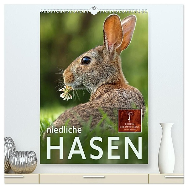 Niedliche Hasen (hochwertiger Premium Wandkalender 2024 DIN A2 hoch), Kunstdruck in Hochglanz, Peter Roder