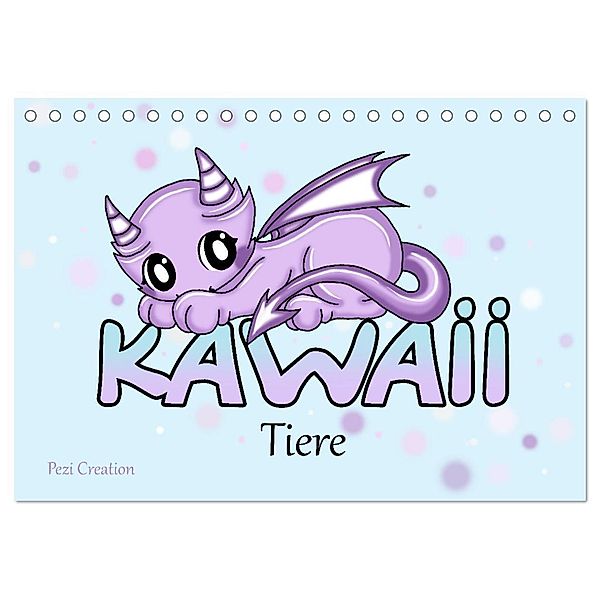 niedliche Kawaii Tiere (Tischkalender 2024 DIN A5 quer), CALVENDO Monatskalender, Pezi Creation / Petra Haberhauer