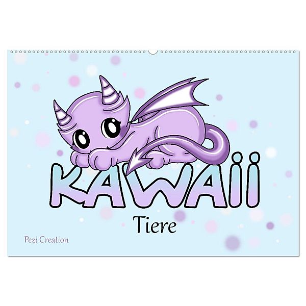 niedliche Kawaii Tiere (Wandkalender 2025 DIN A2 quer), CALVENDO Monatskalender, Calvendo, Pezi Creation / Petra Haberhauer