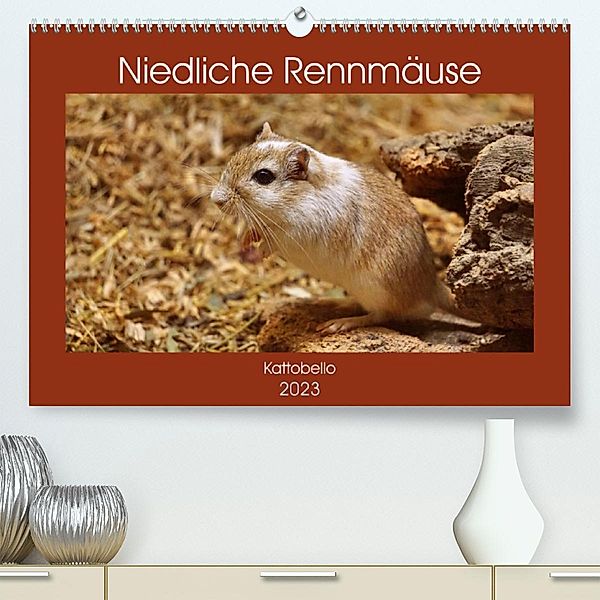 Niedliche Rennmäuse (Premium, hochwertiger DIN A2 Wandkalender 2023, Kunstdruck in Hochglanz), Kattobello