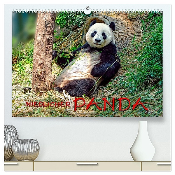 Niedlicher Panda (hochwertiger Premium Wandkalender 2025 DIN A2 quer), Kunstdruck in Hochglanz, Calvendo, Peter Roder
