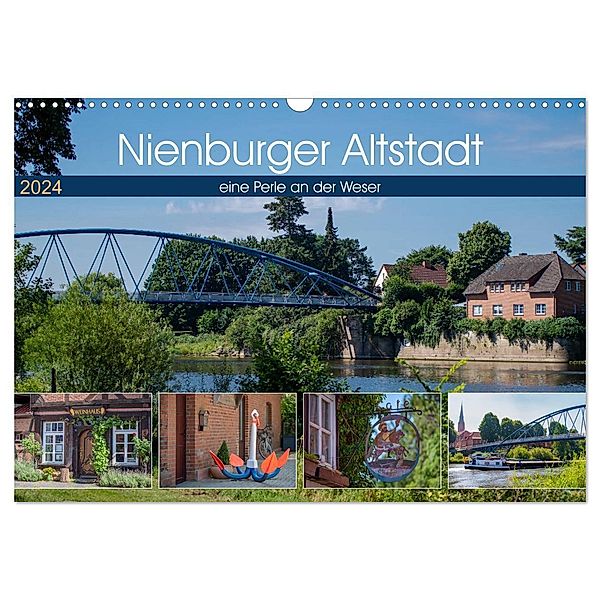 Nienburger Altstadt, eine Perle an der Weser (Wandkalender 2024 DIN A3 quer), CALVENDO Monatskalender, Tanja Riedel