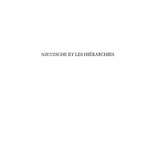 Nietzsche et les hierarchies / Hors-collection, Collectif