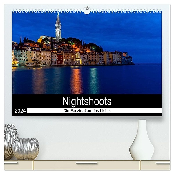 Nightshoots - Die Faszination des Lichts (hochwertiger Premium Wandkalender 2024 DIN A2 quer), Kunstdruck in Hochglanz, Tom van Dutch