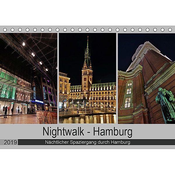 Nightwalk - Hamburg (Tischkalender 2019 DIN A5 quer), Peter Hennrich