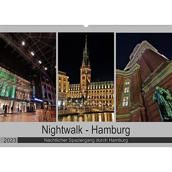 Nightwalk - Hamburg (Wandkalender 2023 DIN A2 quer), Peter Hennrich