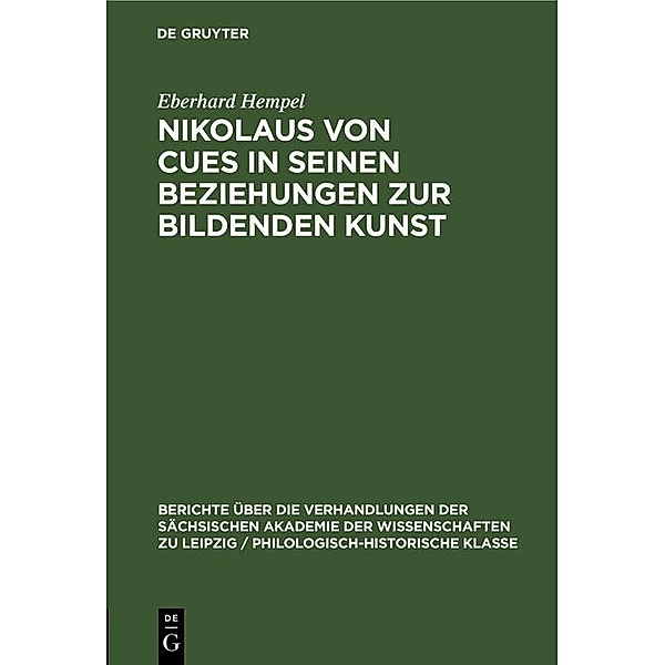 Nikolaus von Cues in seinen Beziehungen zur bildenden Kunst, Eberhard Hempel