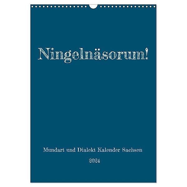 Ningelnäsorum! Mundart und Dialekt Kalender Sachsen (Wandkalender 2024 DIN A3 hoch), CALVENDO Monatskalender, Sächsmaschine